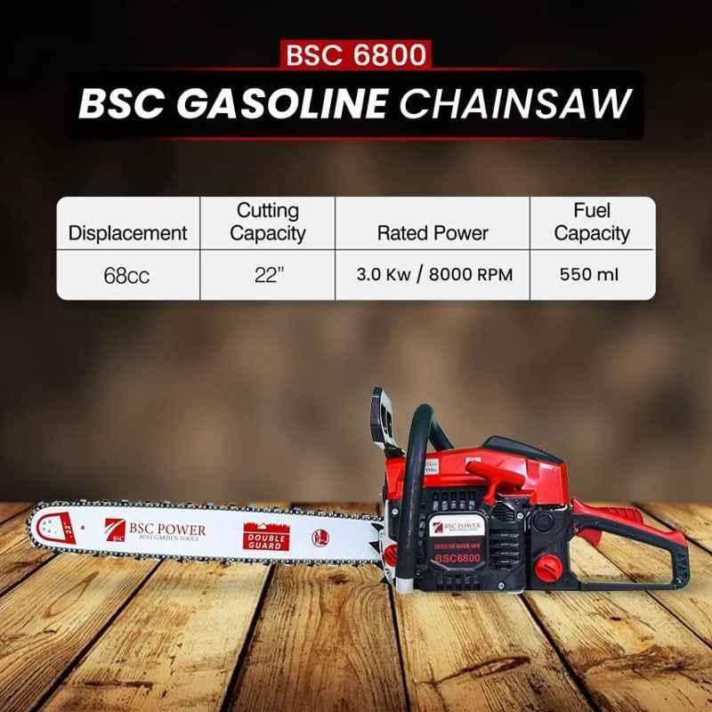 BSC Power 6800 22 inch 68CC 2 Stroke Petrol Engine Operated Chain Saw, MTAK-EN-CH-5282 - Image 5