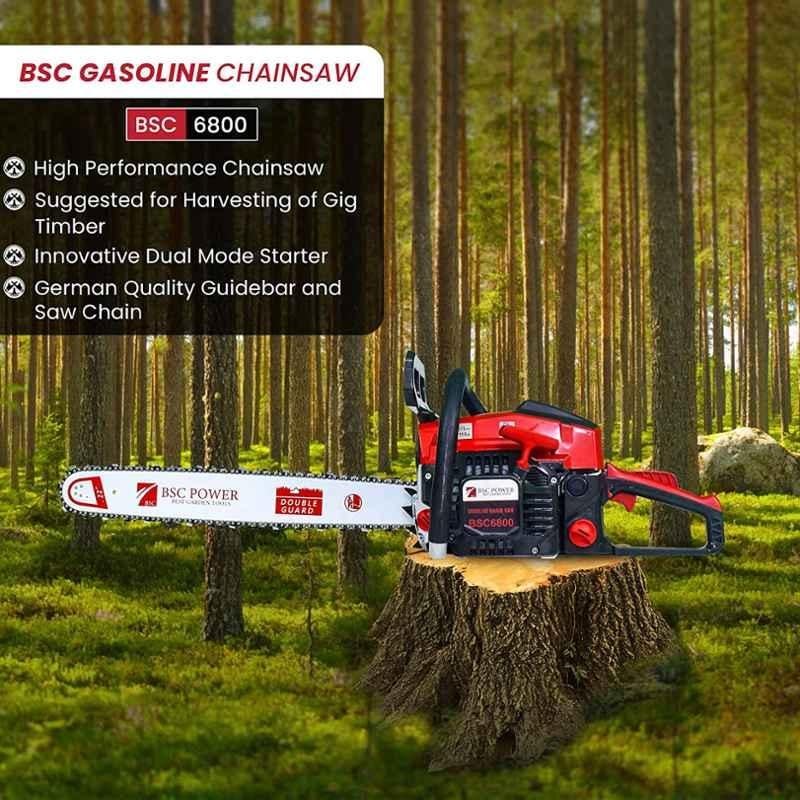 BSC Power 6800 22 inch 68CC 2 Stroke Petrol Engine Operated Chain Saw, MTAK-EN-CH-5282 - Image 3