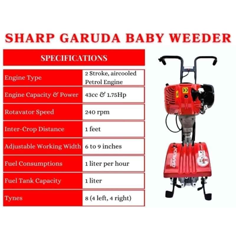 Sharp Garuda 1.75HP 2 Stroke 43cc Petrol Baby Weeder, 3PT 200 - Image 3